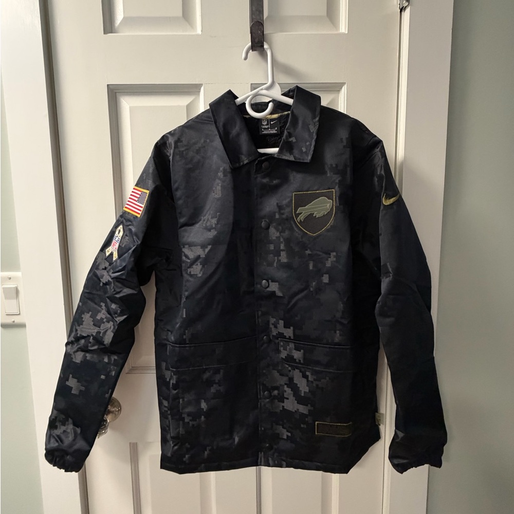 Men's Buffalo Bills Black Camouflage Rain Jacket